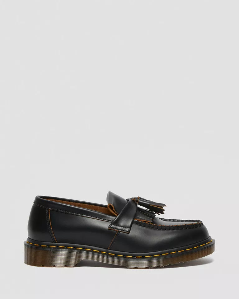 Dr. Martens Adrian Made in England Vintage Leather Tassel Loafers  -  Black — Quilon
