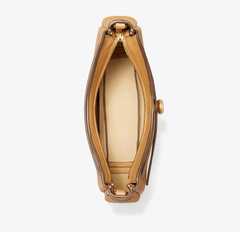 TORY BURCH ROMY ZIP TOP CROSSBODY  -  tiramisu