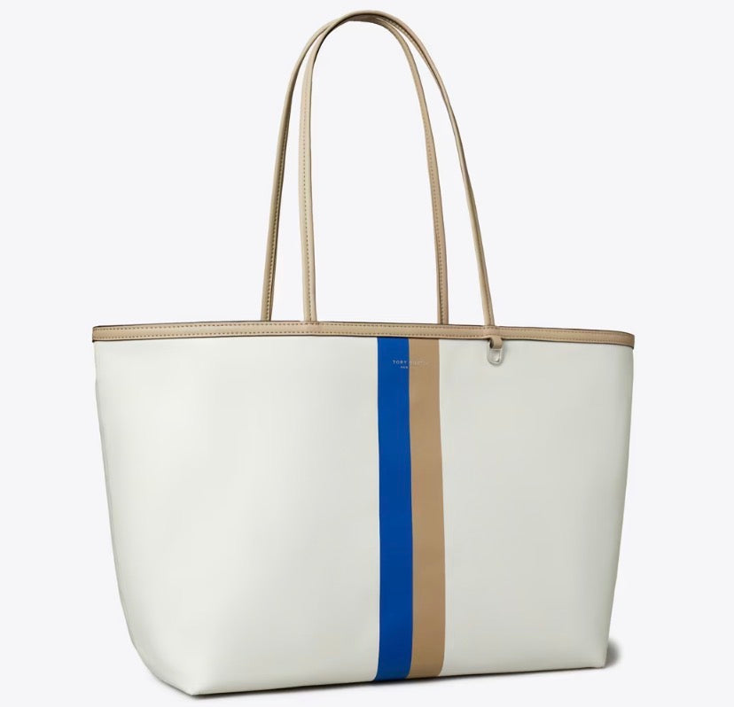 TORY BURCH RACER TOTE  -  bianco