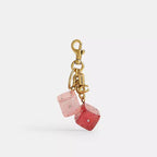 Coach Dice Bag Charm - Gold/Pink Multi