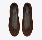 TORY BURCH REVA TRAVEL BALLET  -  Dark Cocoa