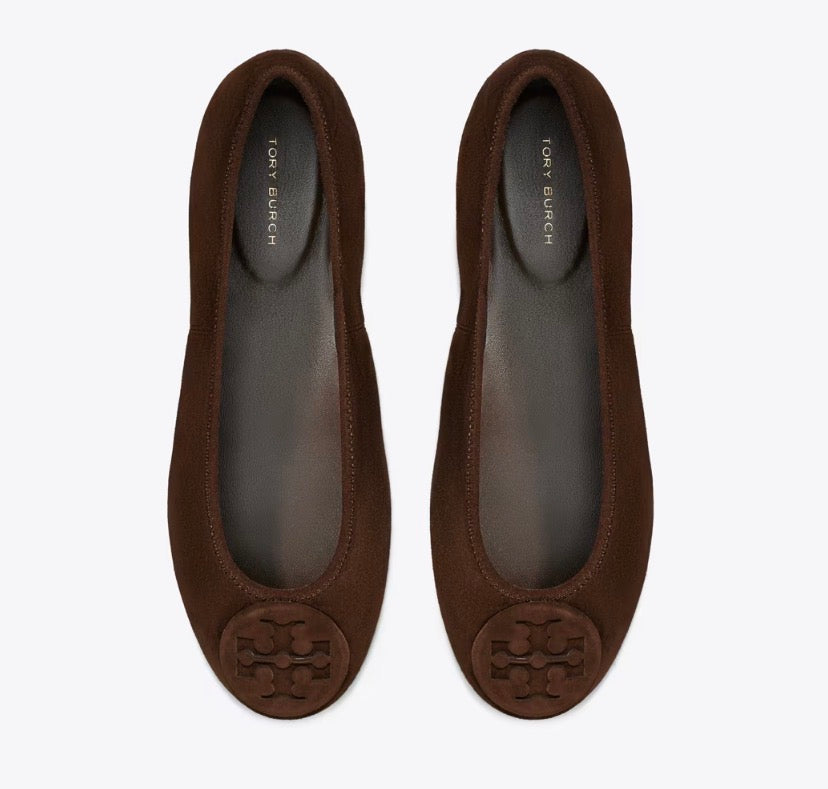 TORY BURCH REVA TRAVEL BALLET  -  Dark Cocoa