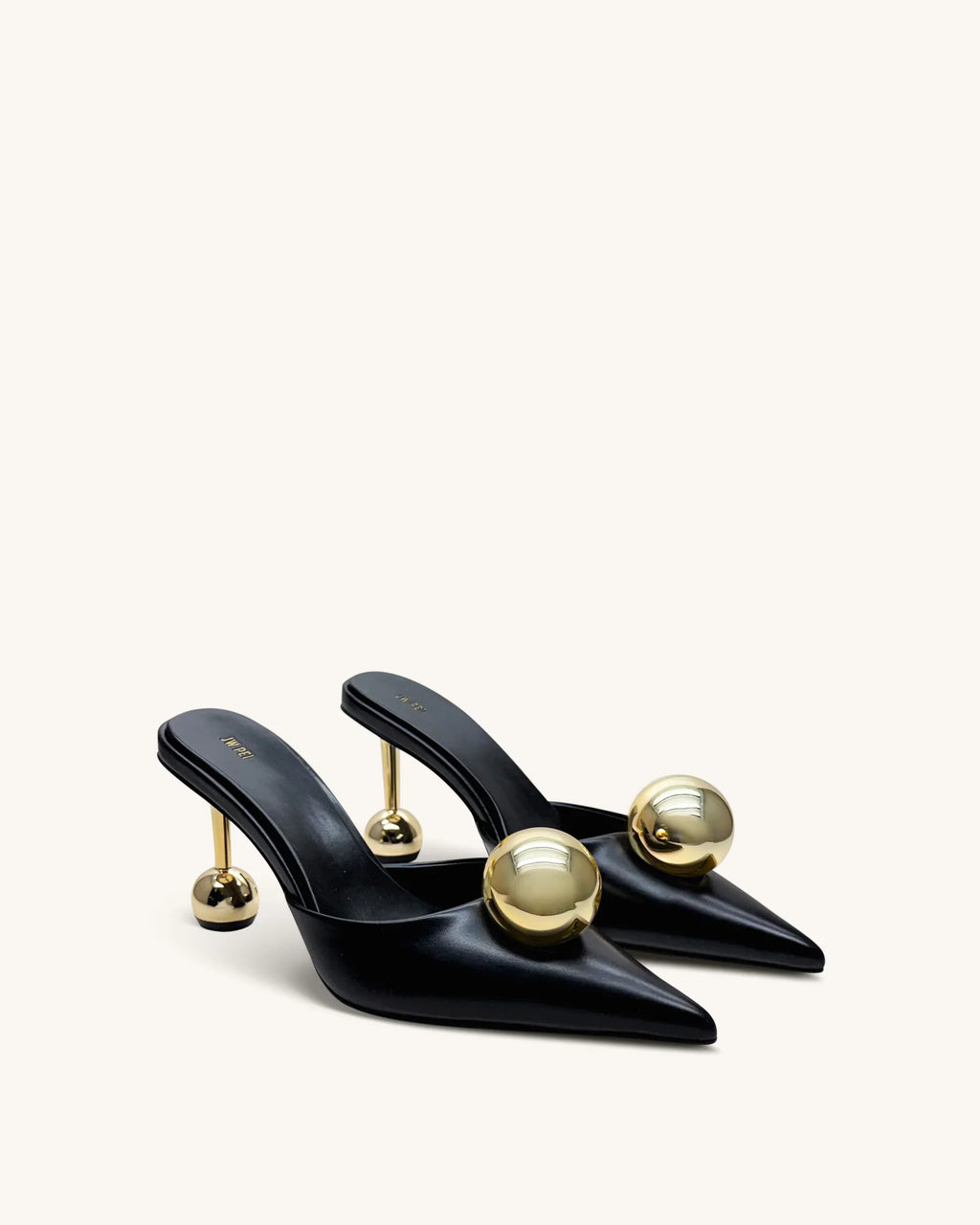 JW PEI Sofia Sphere Heel Mules  -  Black