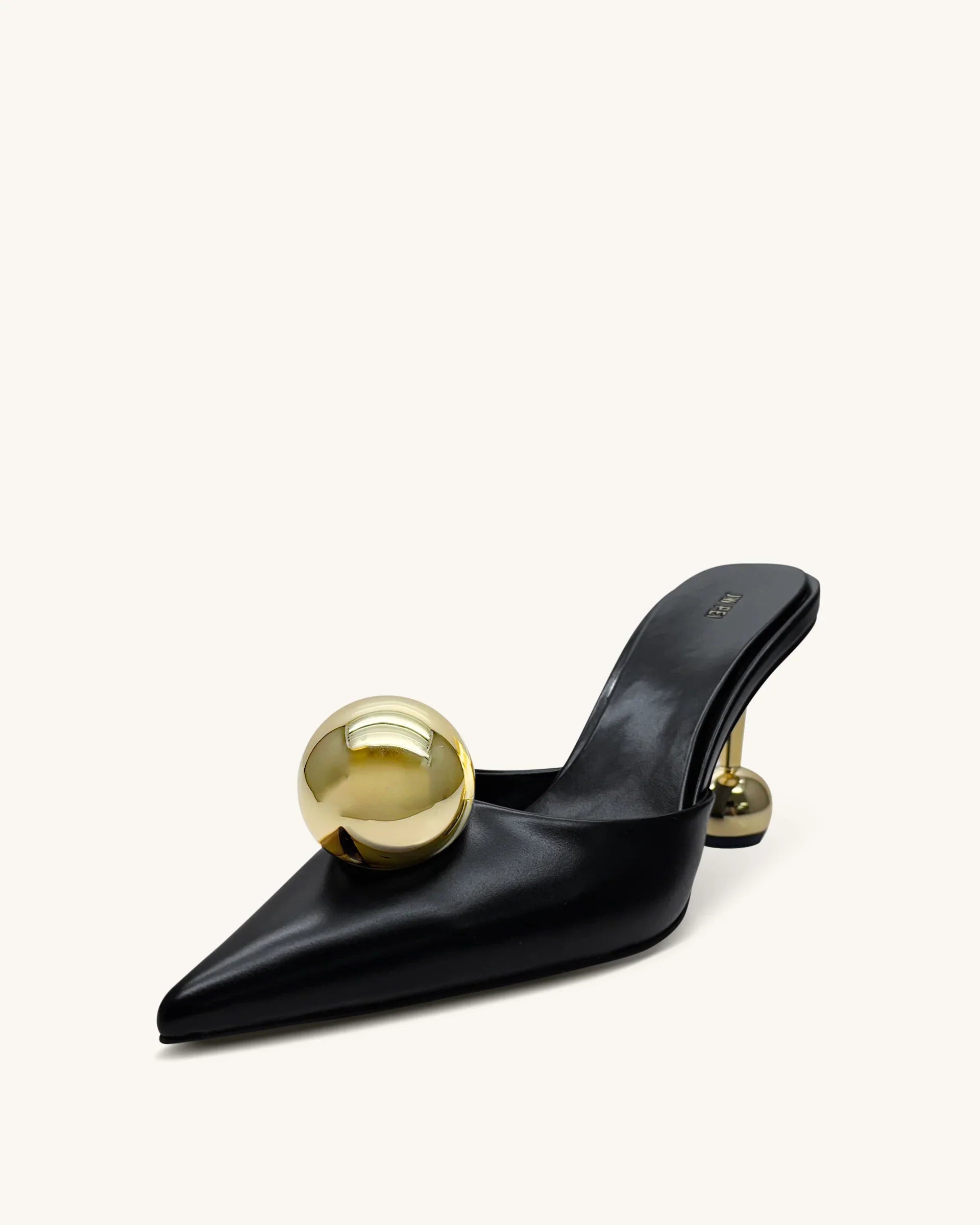 JW PEI Sofia Sphere Heel Mules  -  Black
