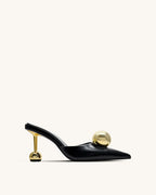 JW PEI Sofia Sphere Heel Mules  -  Black