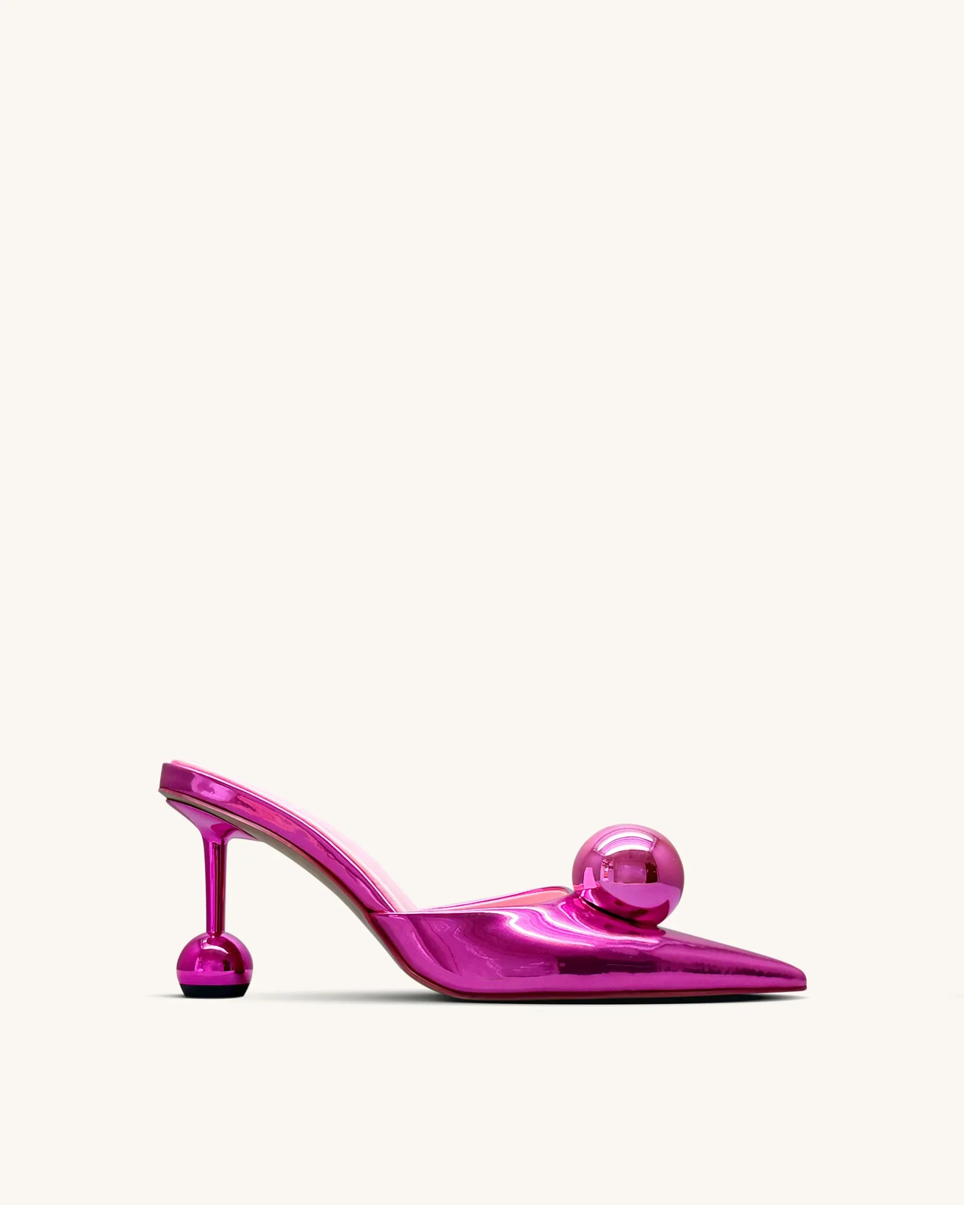 JW PEI Sofia Sphere Heel Mules  -  Rose Red