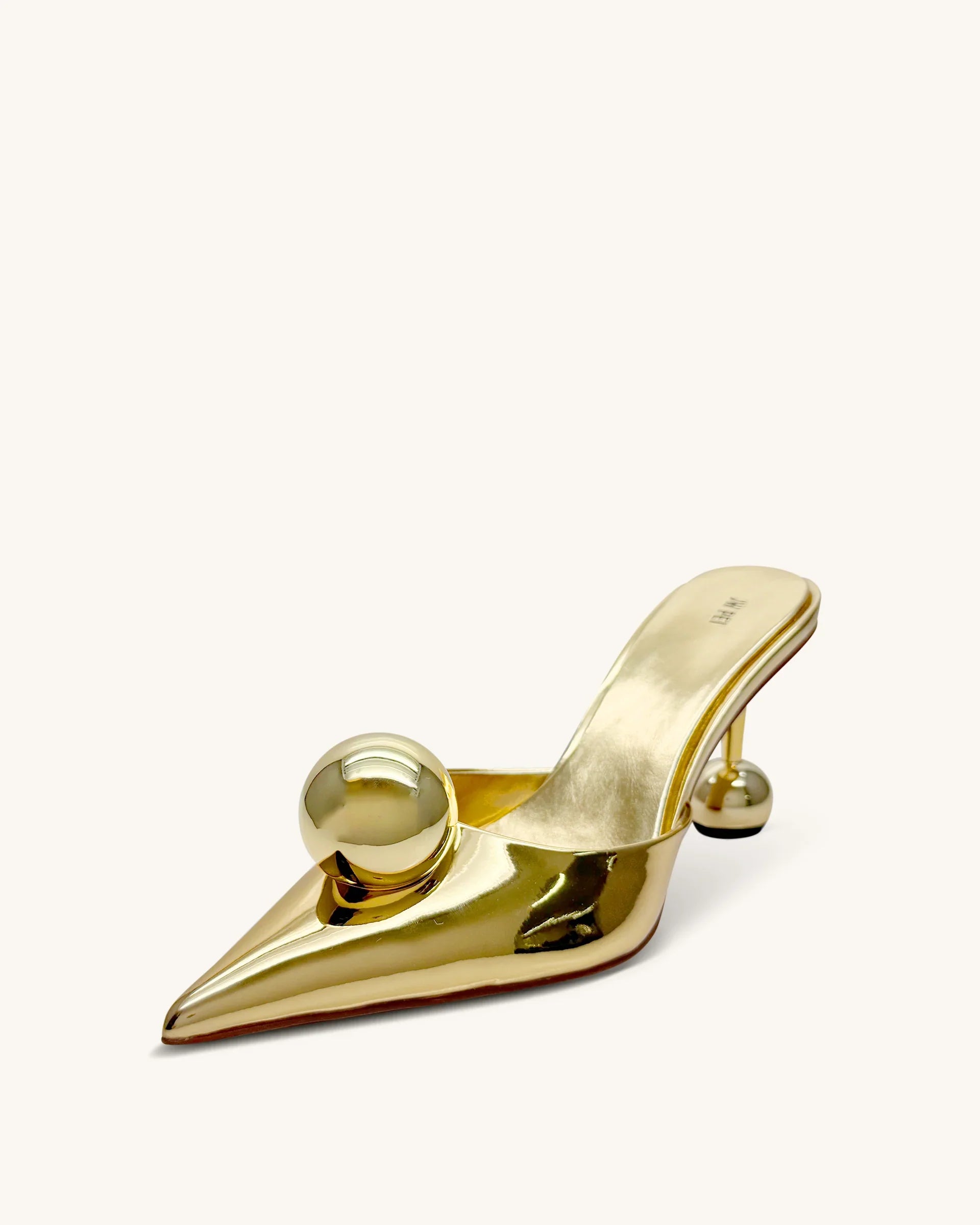 JW PEI Sofia Sphere Heel Mules  -  Gold