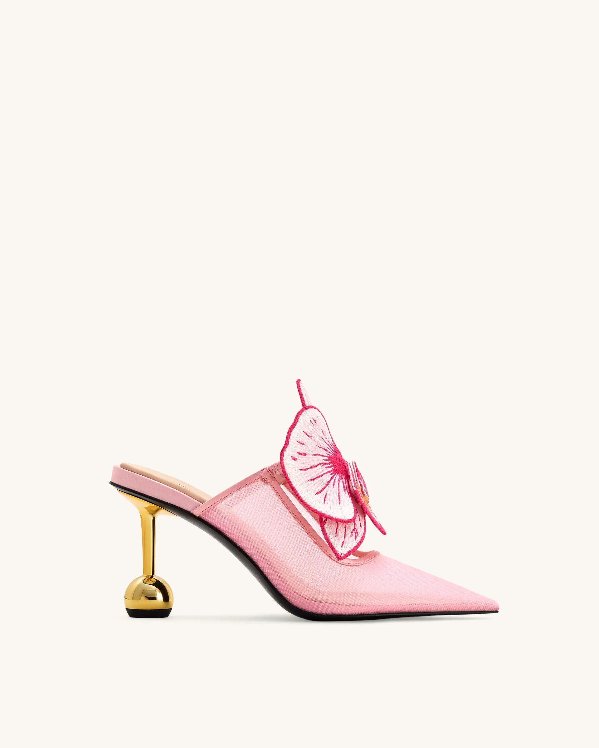 JW PEI Sofia Orchid Sphere Heel Mules  -  Pink