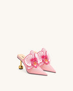 JW PEI Sofia Orchid Sphere Heel Mules  -  Pink