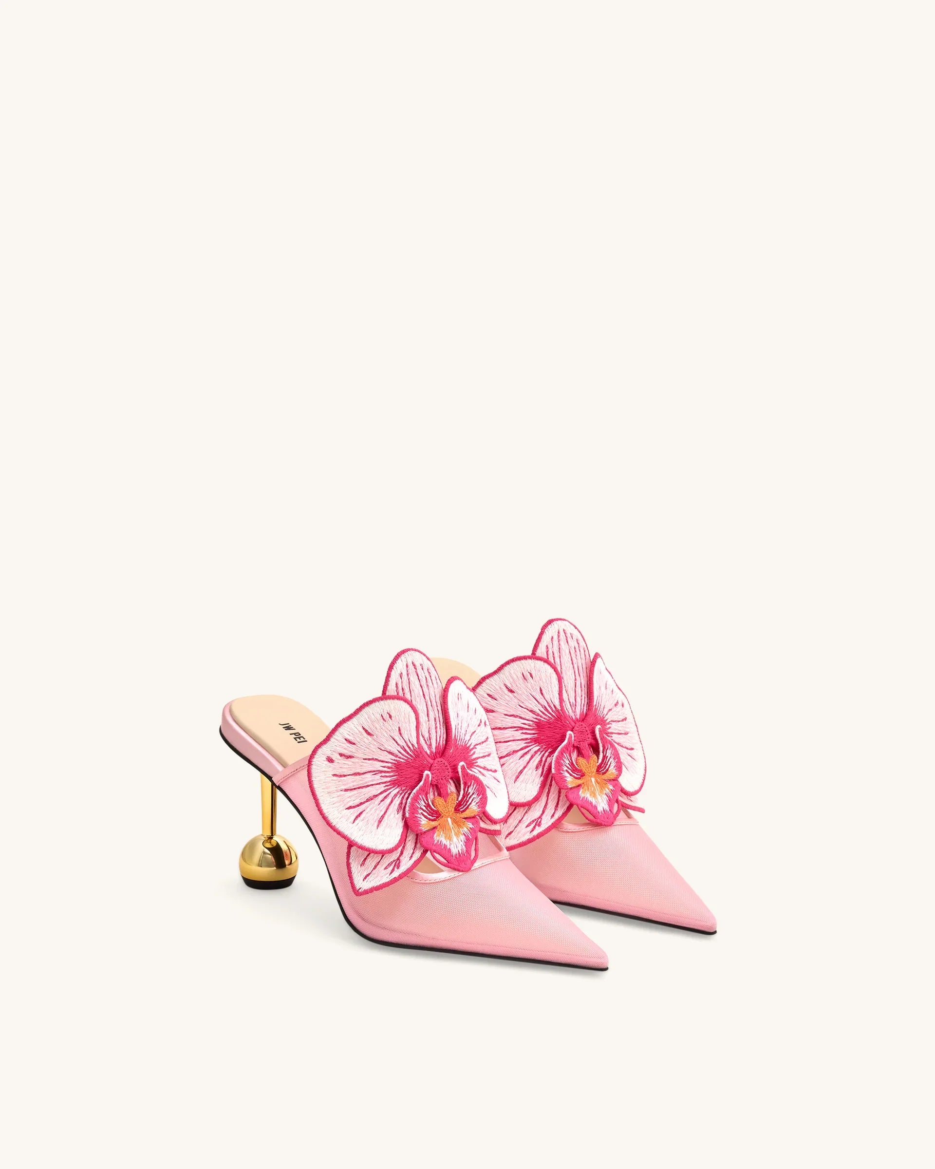 JW PEI Sofia Orchid Sphere Heel Mules  -  Pink