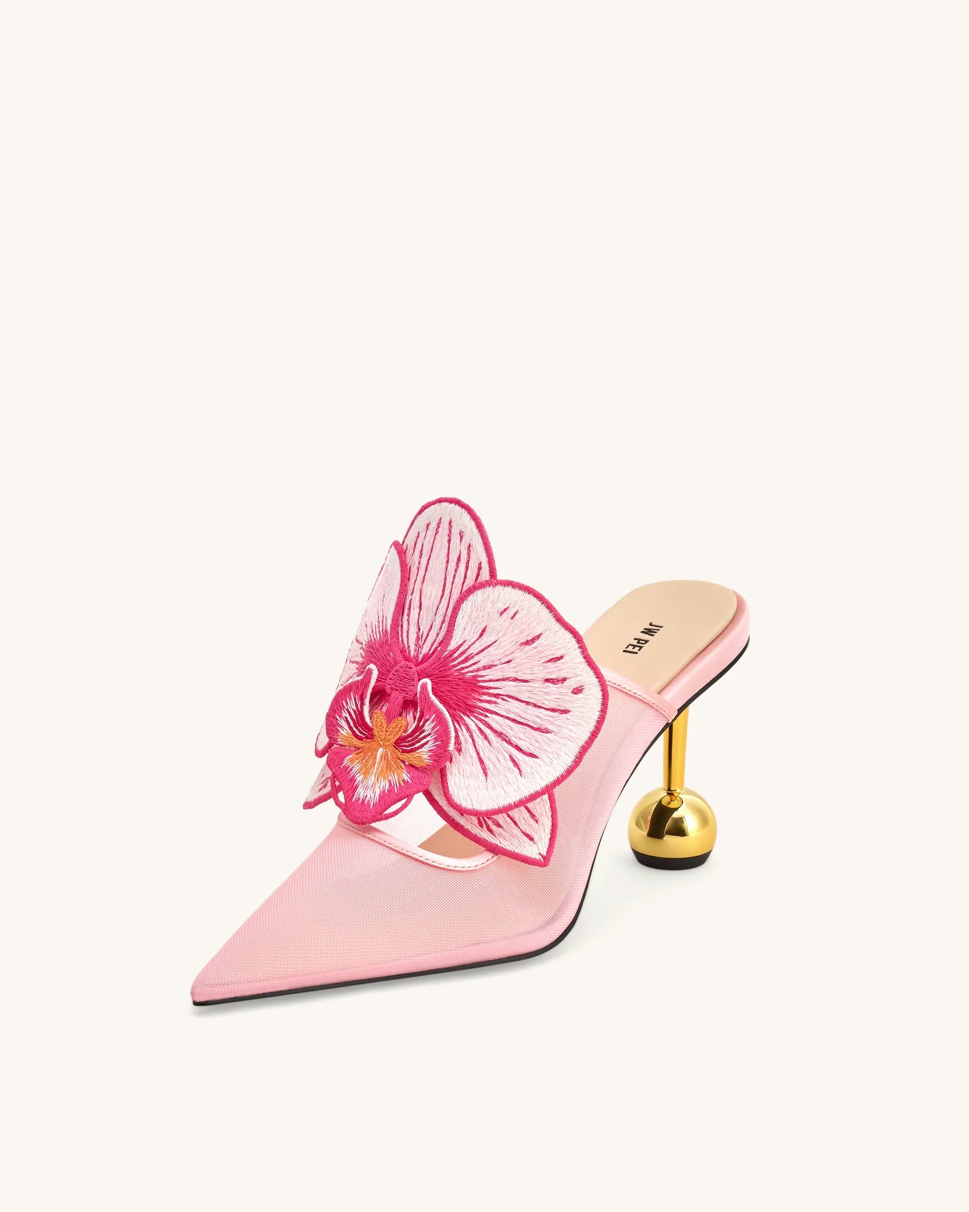 JW PEI Sofia Orchid Sphere Heel Mules  -  Pink