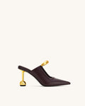 JW PEI Sofia Metal Accent Sphere Heel Mules  -  Deep Burgundy