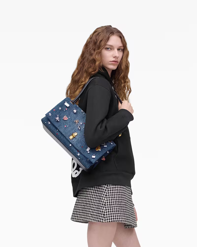 Marc Jacobs The Trinket Charm Denim Large Dual Bag