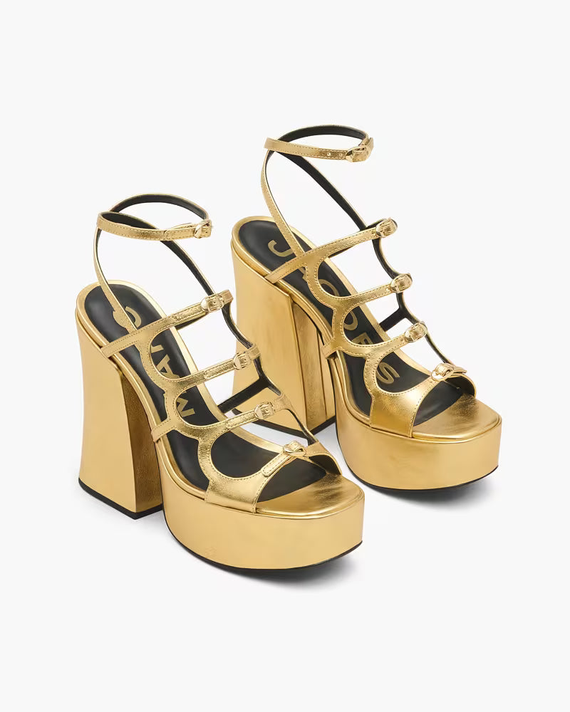 Marc Jacobs The Metallic Leather Kiki Platform Sandal