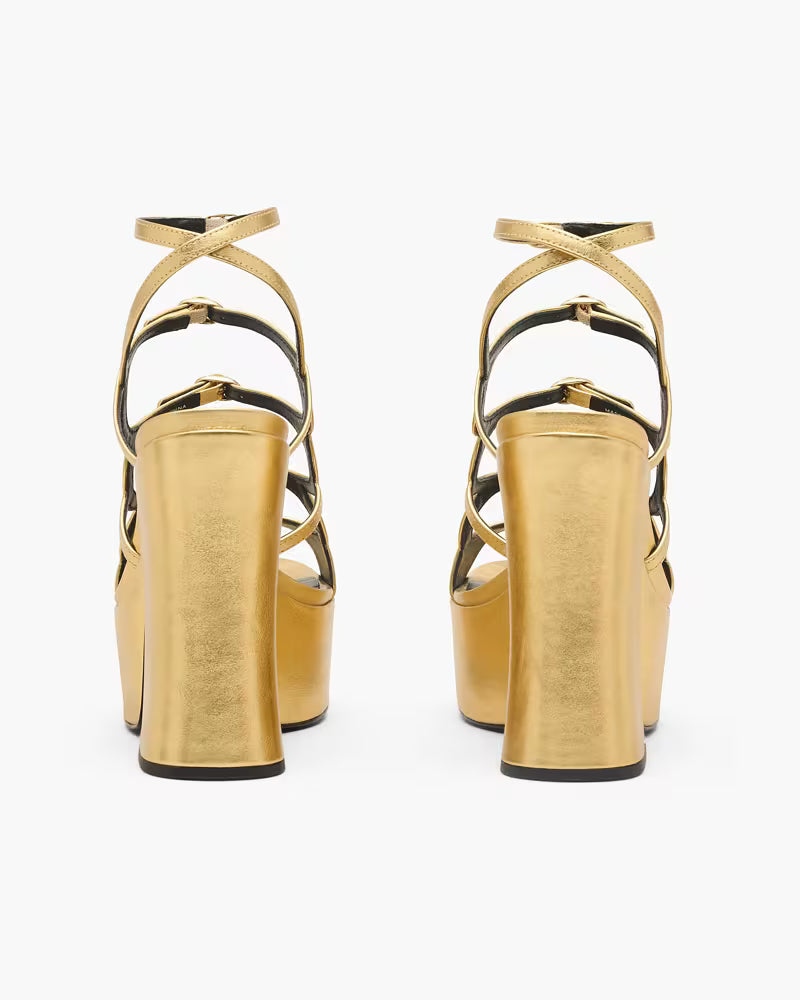Marc Jacobs The Metallic Leather Kiki Platform Sandal