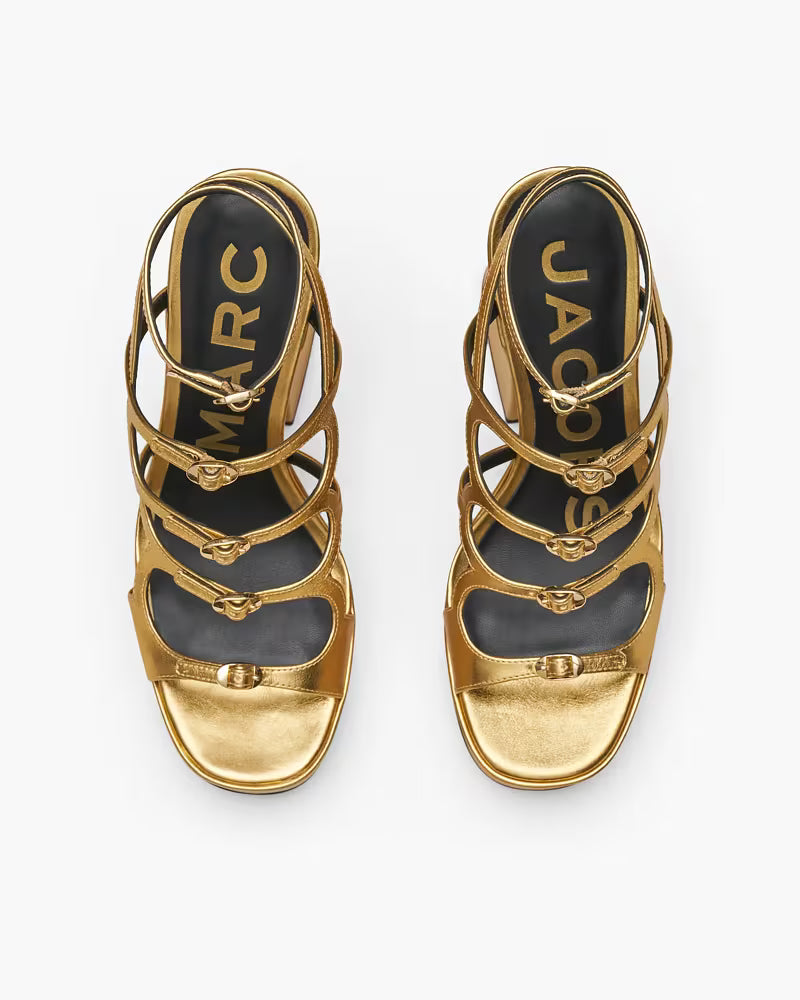 Marc Jacobs The Metallic Leather Kiki Platform Sandal