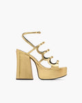 Marc Jacobs The Metallic Leather Kiki Platform Sandal