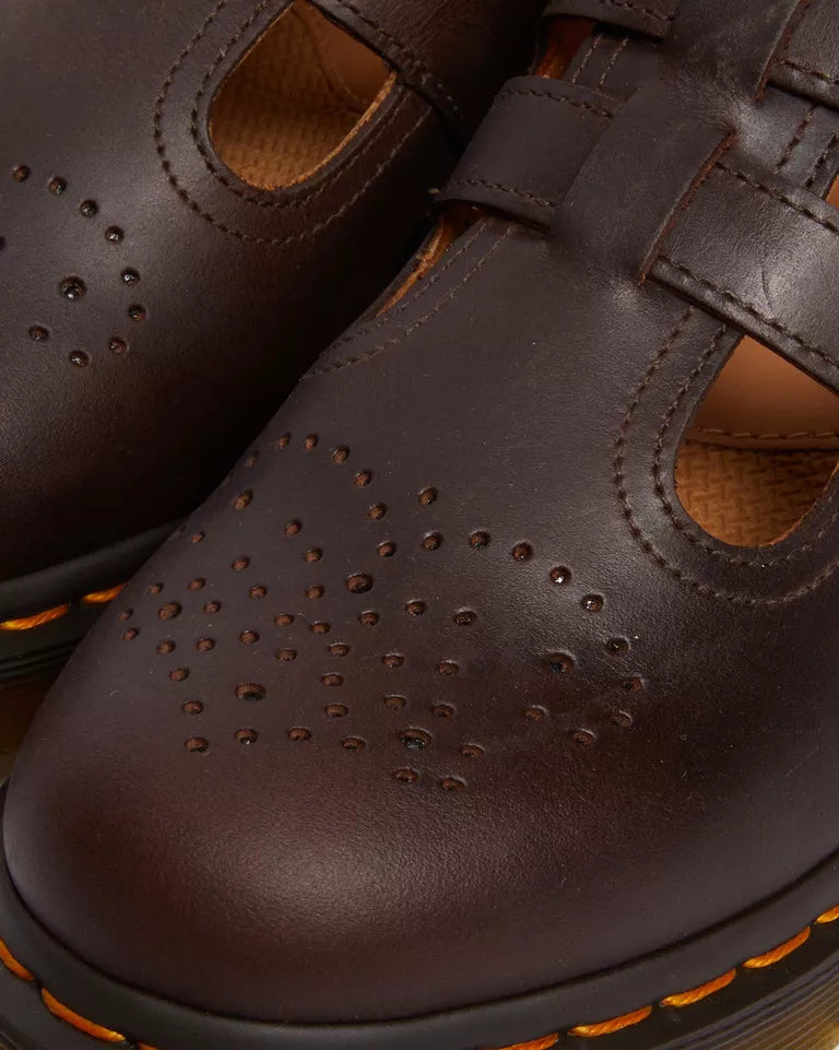Dr. Martens 8065 Crazy Horse Leather Mary Jane Shoes  -  Dark Brown — Crazy Horse