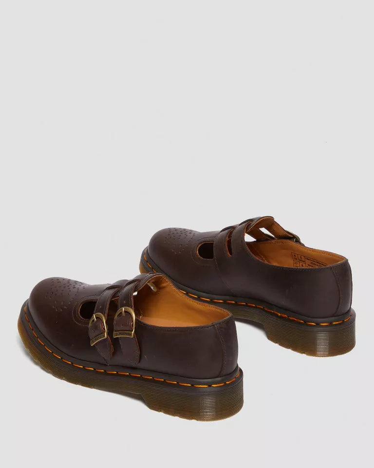 Dr. Martens 8065 Crazy Horse Leather Mary Jane Shoes  -  Dark Brown — Crazy Horse