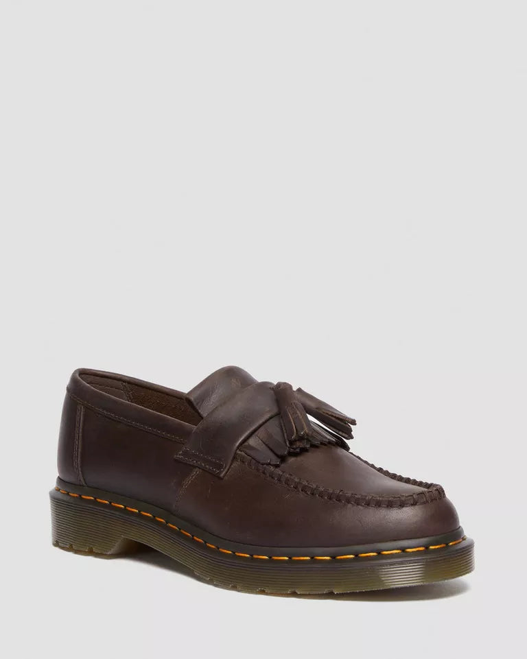 Dr. Martens Adrian Crazy Horse Leather Tassel Loafers  -  Dark Brown — Crazy Horse