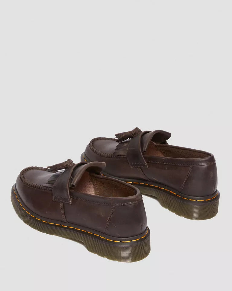 Dr. Martens Adrian Crazy Horse Leather Tassel Loafers  -  Dark Brown — Crazy Horse