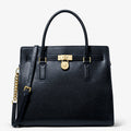 Michael Kors Hamilton Moderne Large Leather Satchel-DRESS BLUES
