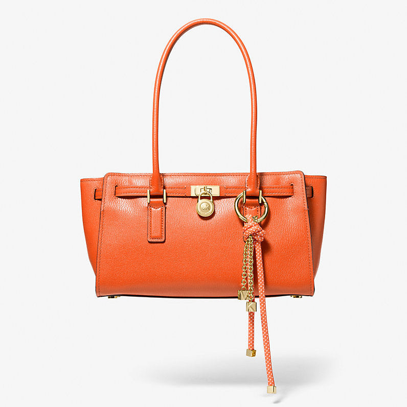 Michael Kors Hamilton Moderne Small Leather Satchel-MIMOSA