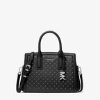 Michael Kors Laila Small Studded Leather Satchel- BLACK
