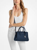 Michael Kors Laila Small Studded Leather Satchel-DRESS BLUES