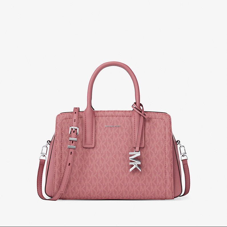 Michael Kors Laila Small Signature Logo Satchel- ROSEWOOD