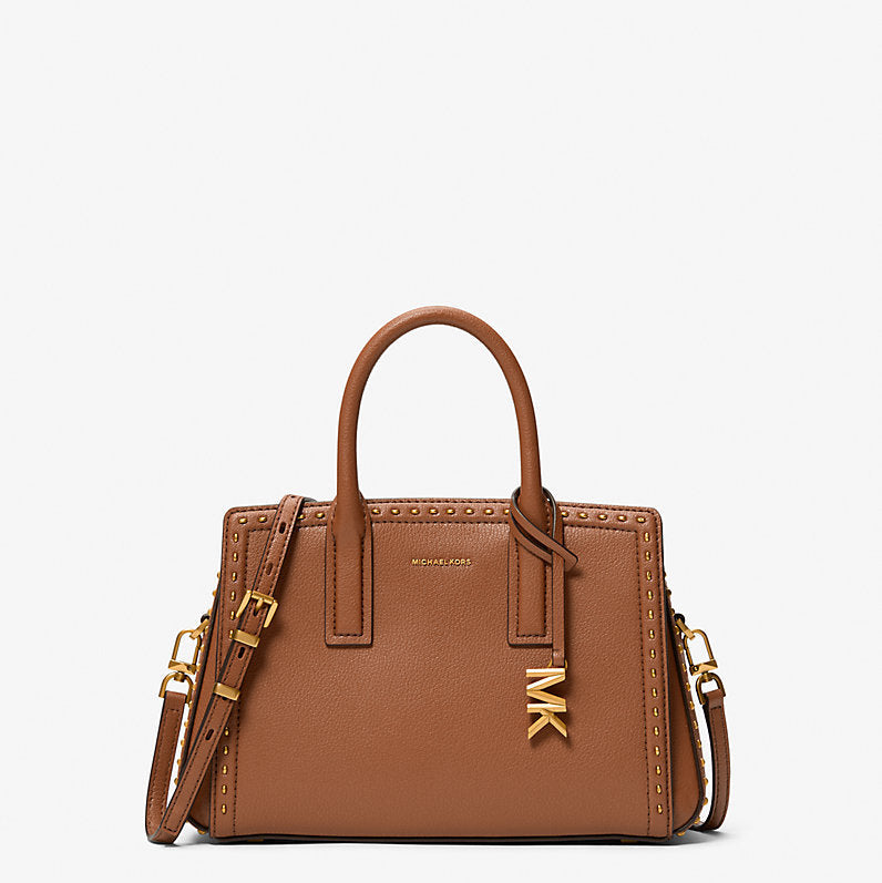Michael Kors Laila Small Studded Leather Satchel-LUGGAGE