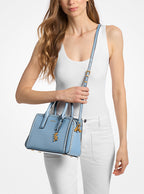 Michael Kors Laila Small Studded Leather Satchel- CHAMBRAY