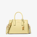 Michael Kors Laila Small Studded Leather Satchel-LEMON