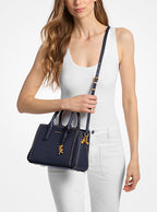 Michael Kors Laila Small Studded Leather Satchel- DRESS BLUES