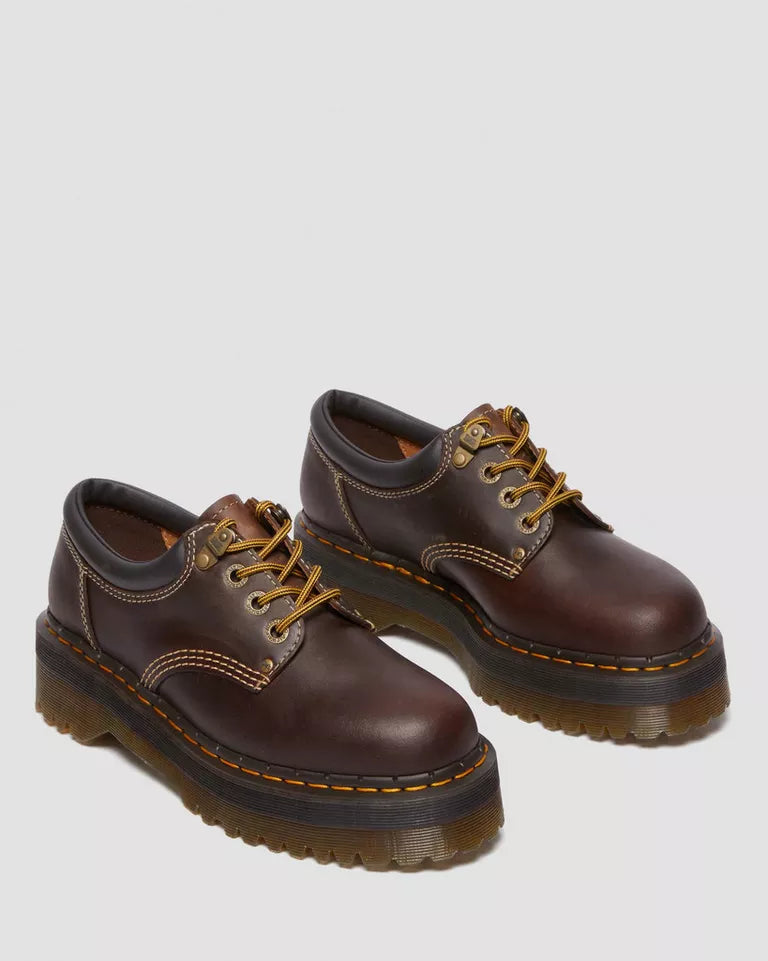 Dr. Martens 8053 Arc Crazy Horse Leather Platform Casual Shoes  -  Dark Brown — Crazy Horse