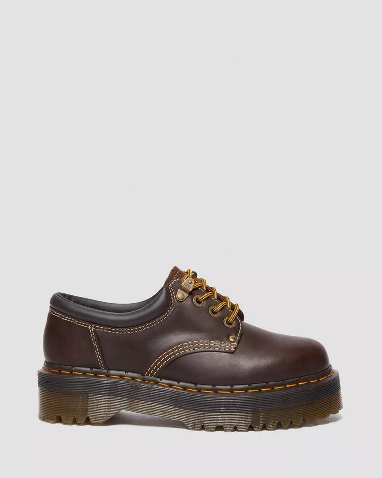 Dr. Martens 8053 Arc Crazy Horse Leather Platform Casual Shoes  -  Dark Brown — Crazy Horse