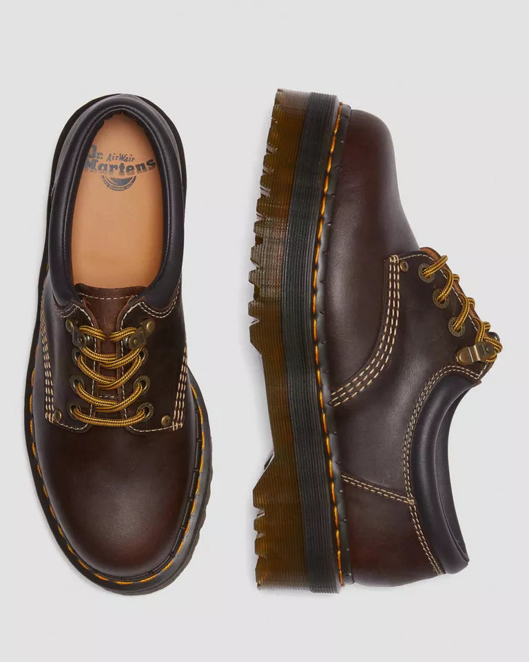 Dr. Martens 8053 Arc Crazy Horse Leather Platform Casual Shoes  -  Dark Brown — Crazy Horse
