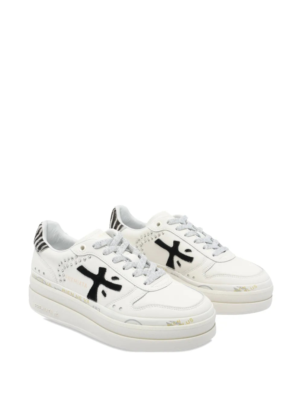 Premiata Zebra-motif Platform Sneakers
