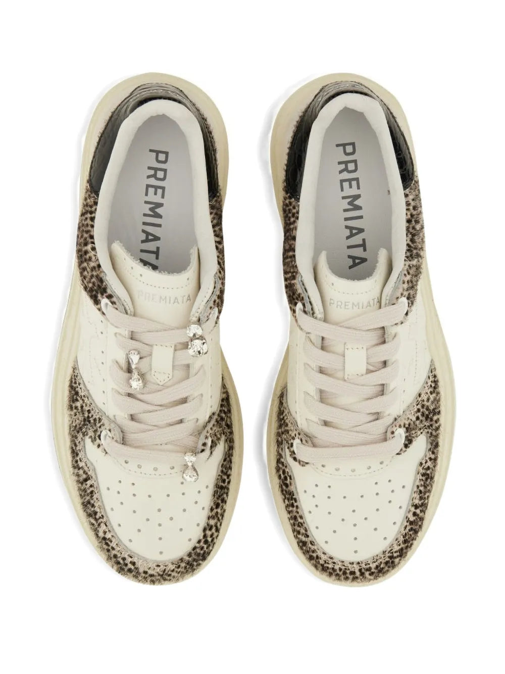 Premiata Quinnd 7655 Animal-print Embellished Sneakers