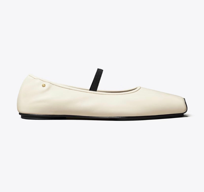 TORY BURCH RUNWAY BALLET   -  New Ivory / Perfect Black