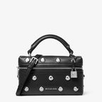 Michael Kors Jana Extra-Small Studded Leather Crossbody Bag-BLACK