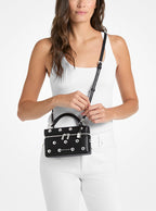 Michael Kors Jana Extra-Small Studded Leather Crossbody Bag-BLACK