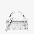 Michael Kors Jana Extra-Small Studded Leather Crossbody Bag-OPTIC WHITE