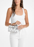 Michael Kors Jana Extra-Small Studded Leather Crossbody Bag-OPTIC WHITE