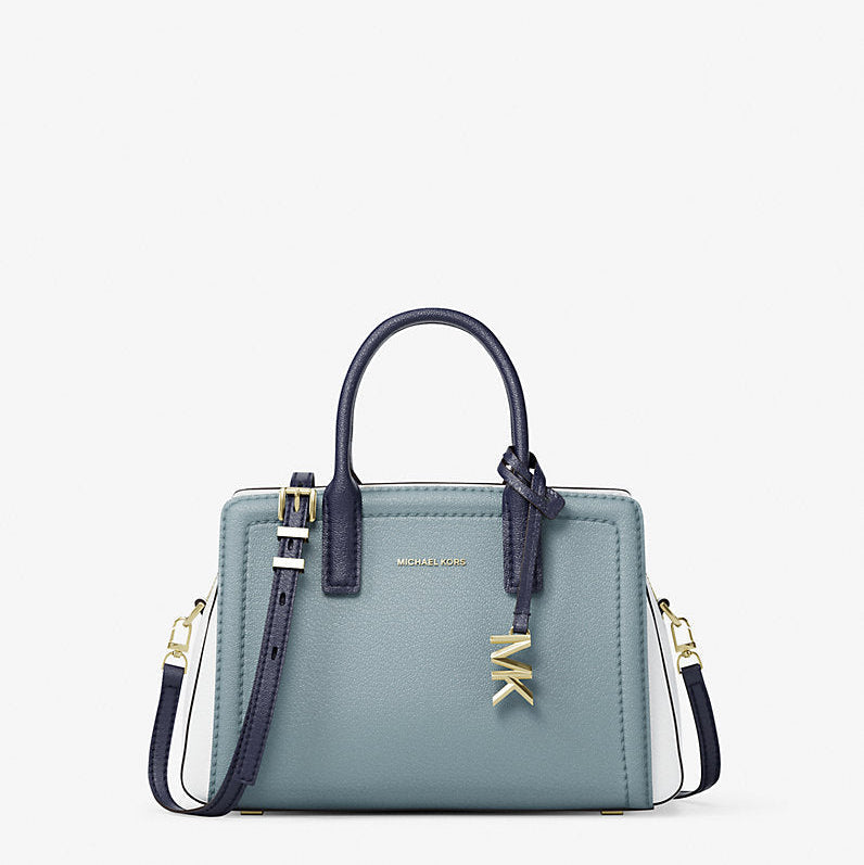 Michael Kors Laila Extra-Small Color-Block Leather Crossbody Bag-CHAMBRAY MULTI
