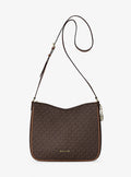 Michael Kors Nayla Medium Signature Logo Messenger Bag-BROWN