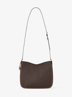 Michael Kors Nayla Medium Signature Logo Messenger Bag-BROWN