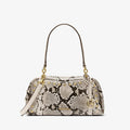 Michael Kors Cecily Small Studded Snake Embossed Shoulder Bag-LT CREAM