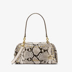 Michael Kors Cecily Small Studded Snake Embossed Shoulder Bag-LT CREAM