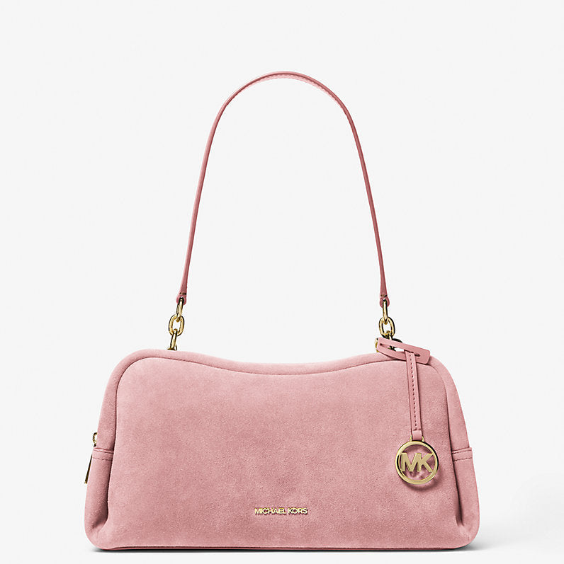Michael Kors Cecily Medium Suede Shoulder Bag-POWDER BLUSH